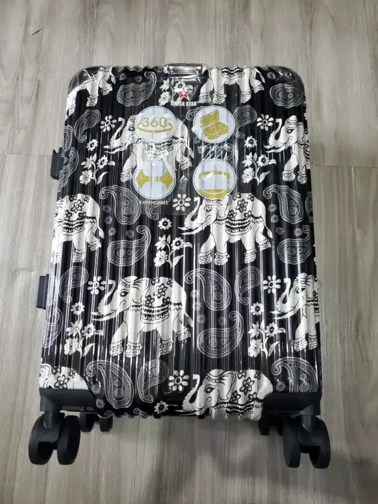 Koper Cabin Full Almunium Swiss Star 20inch Motif TSA Security