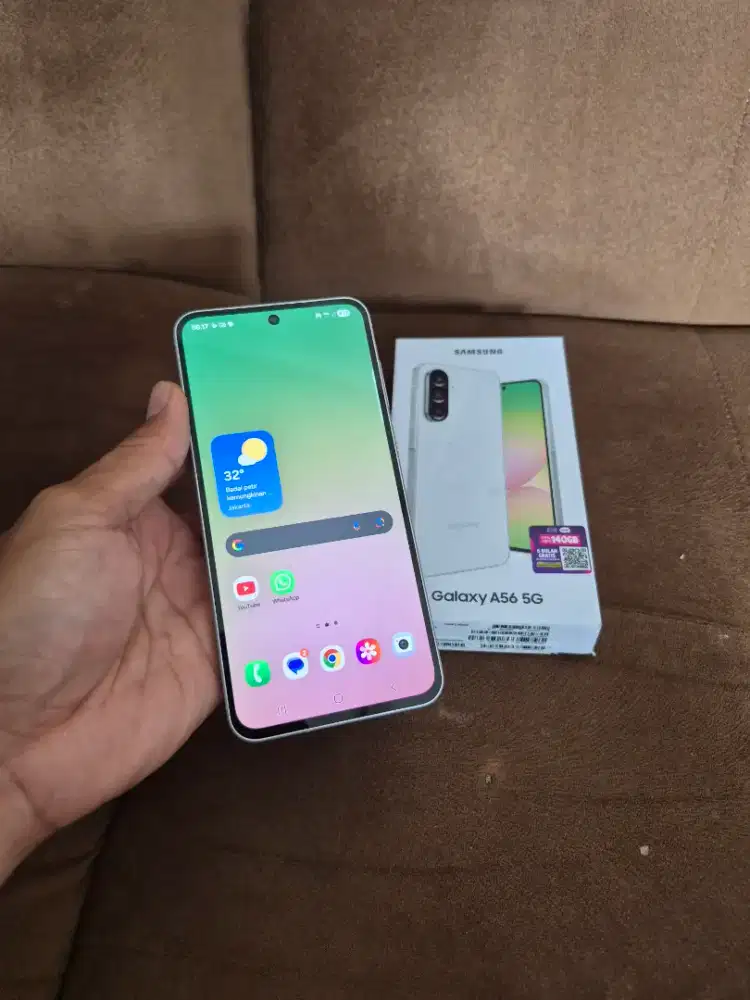 Samsung a56 like new 12/256 5.2jt garansi panjang lok soreang..