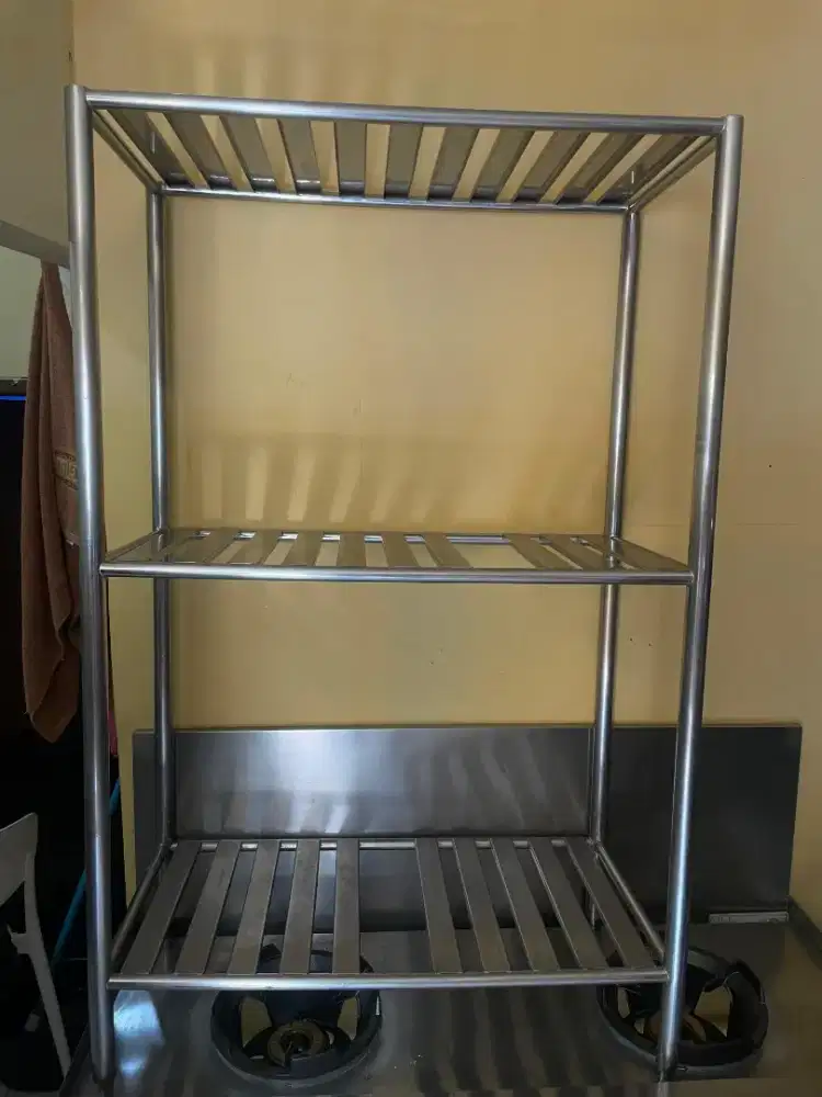 Rak Stainless 3 Susun Ambalan slotted