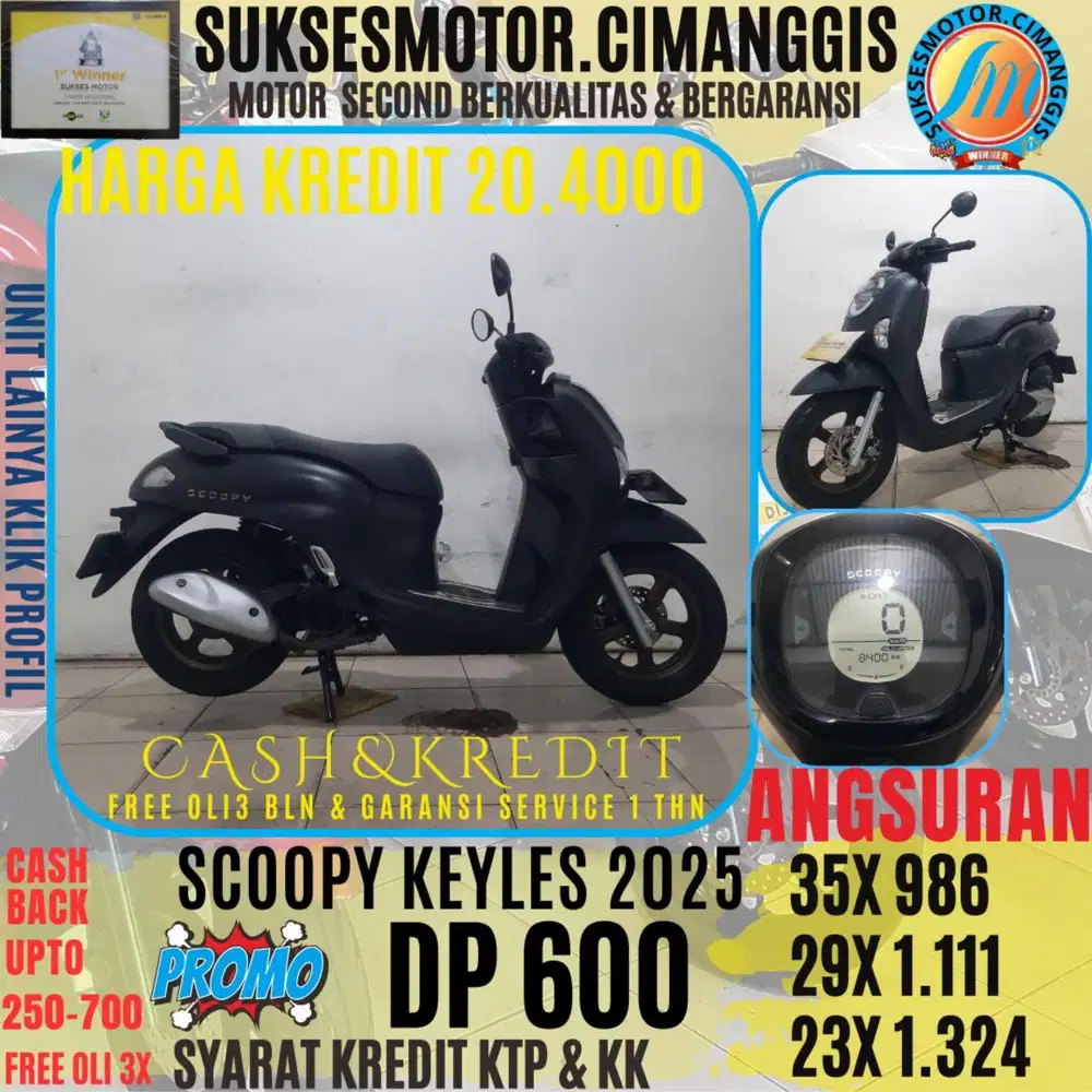 DP 600 NEW SCOOPY KEYLES CASHBACK UPTO 700 RIBUAN FREE OLI3BLN