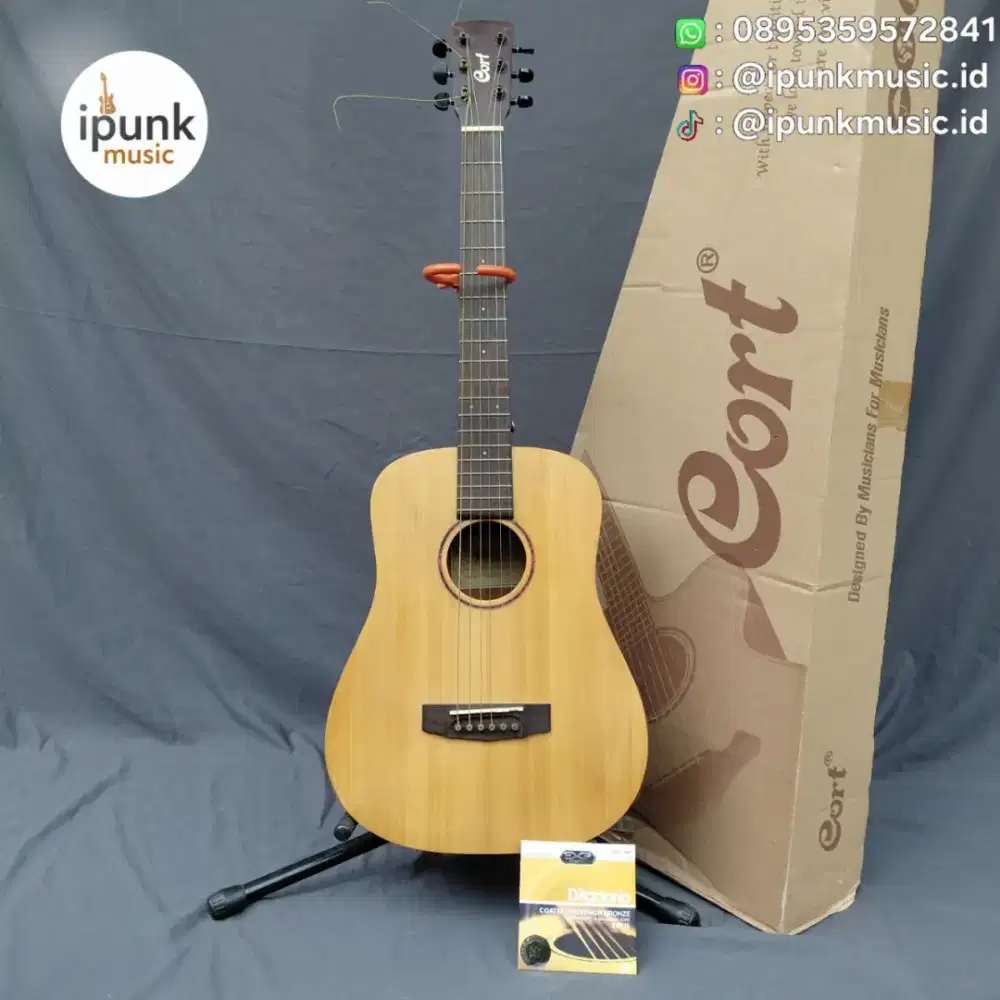 Cort Earth Mini Op Original Gitar Akustik 3/4 TOP SOLID senar string
