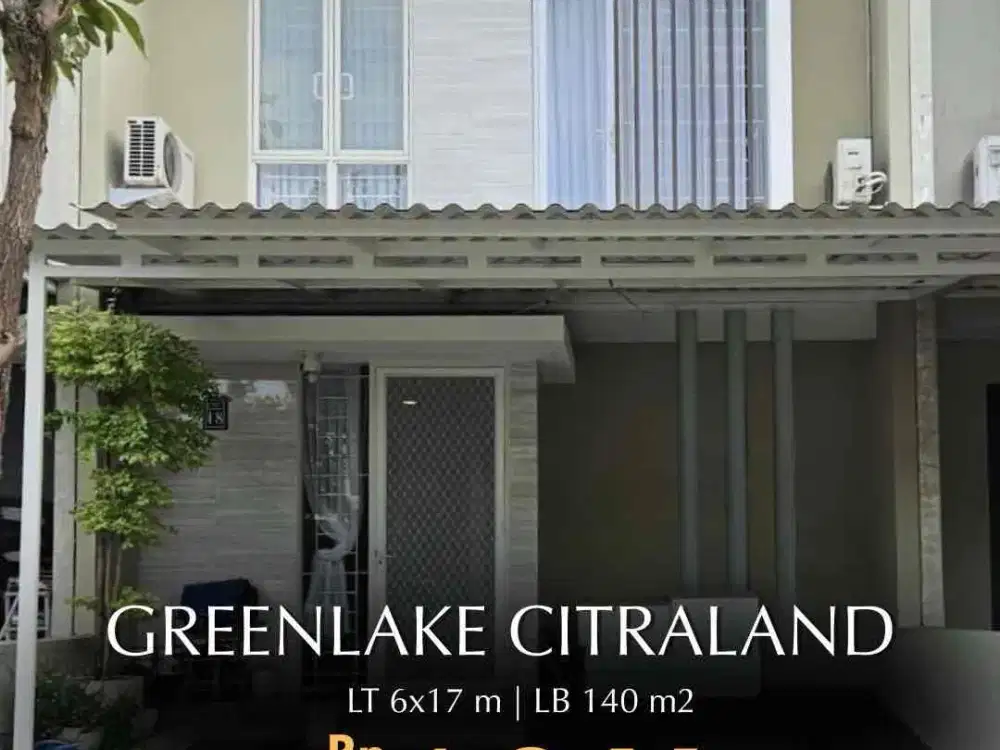 Dijual rumah siap huni greenlake citraland