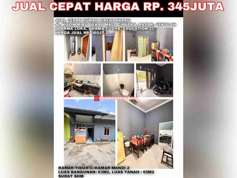 jual cepat rumah jl.kulim riau