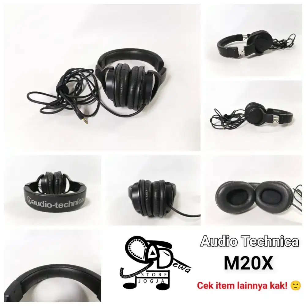 ATH M20x M 20 X AUDIO TECHNICA HEADPHONE MONITORING MONITOR Flat