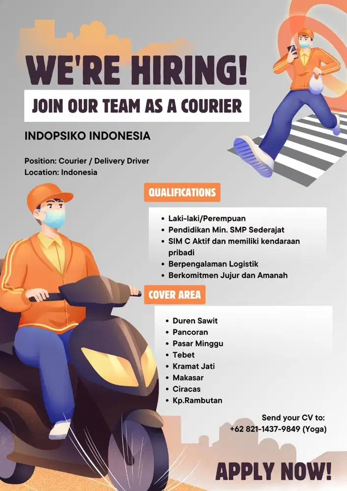 Di butuhkan segera kurir untuk sicepat jakarta timur