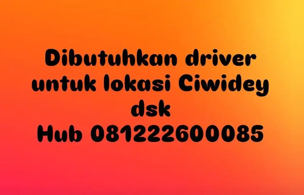 LOKER DRIVER DAN DIGITAL MARKETING