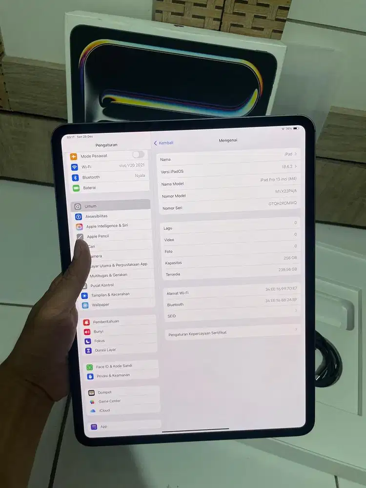 Ipad pro M4 256 13-inch ibox wifi only