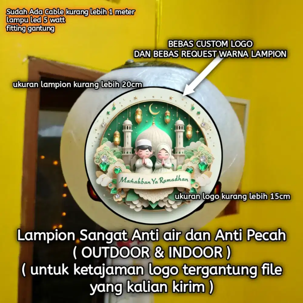 Bebas custom logo apa saja,. Lampion benang gantung outdoor dan indoor
