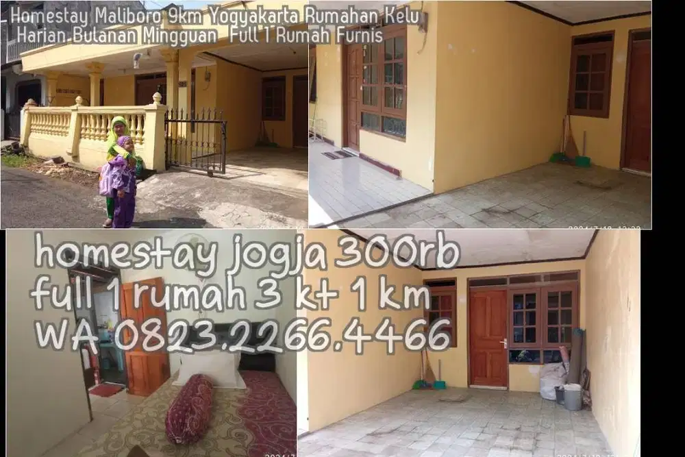 Homestay Maliboro 9km Yogyakarta Rumahan Kelu Harian Bulanan Mingguan