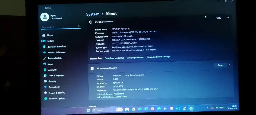 Laptop Asus X441 N4000