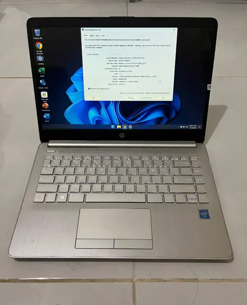 Hp 14s Core i3-10110U Gen 10  DDR 8GB SSD 256GB 14  4 Jam Backlight