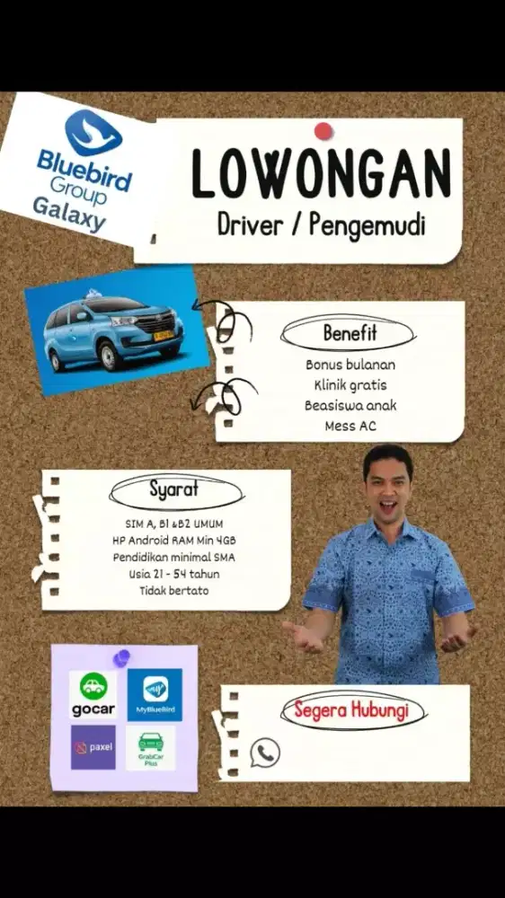 Dibutuhkan 25 org driver taxi online