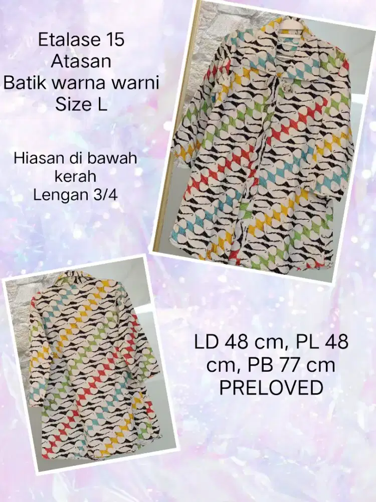 Baju atasan wanita batik warna warni