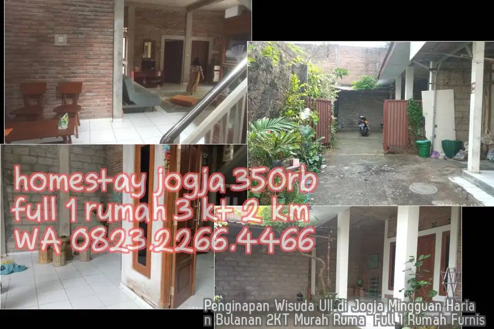 Penginapan Wisuda UII di Jogja Mingguan Harian Bulanan 2KT Murah Ruma