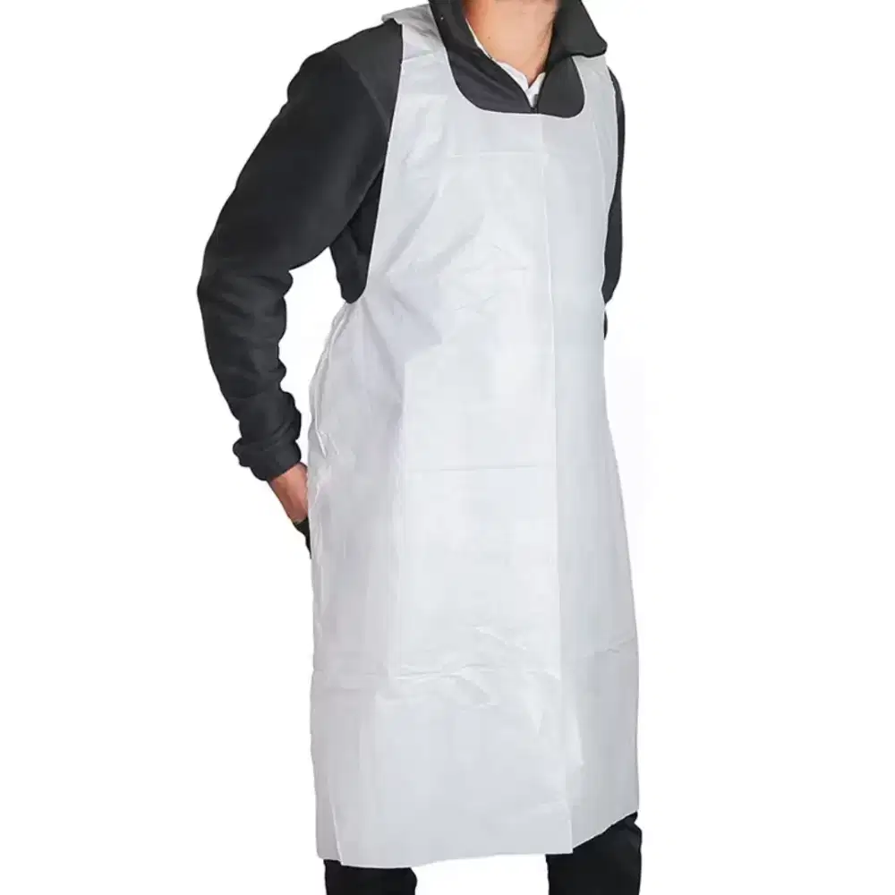 Apron plastik warna putih