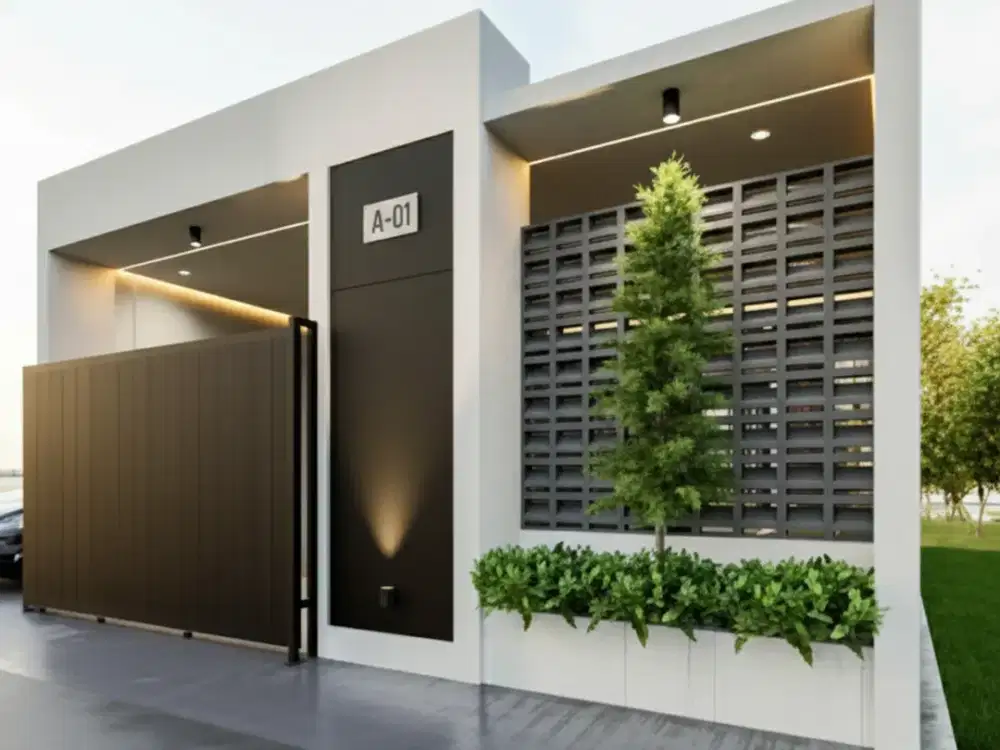 Rumah Design Kanopi Full Ruang Tamu Luar 6x17m2 3kt di Setiabudi Melur