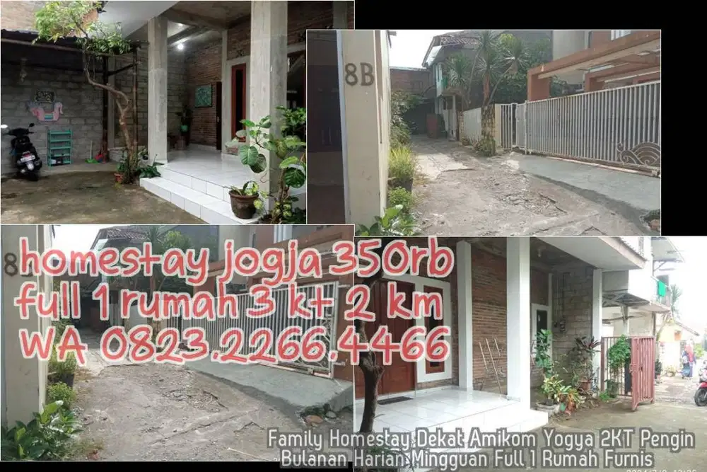 Family Homestay Dekat Amikom Yogya 2KT Pengin  Bulanan Harian Mingguan