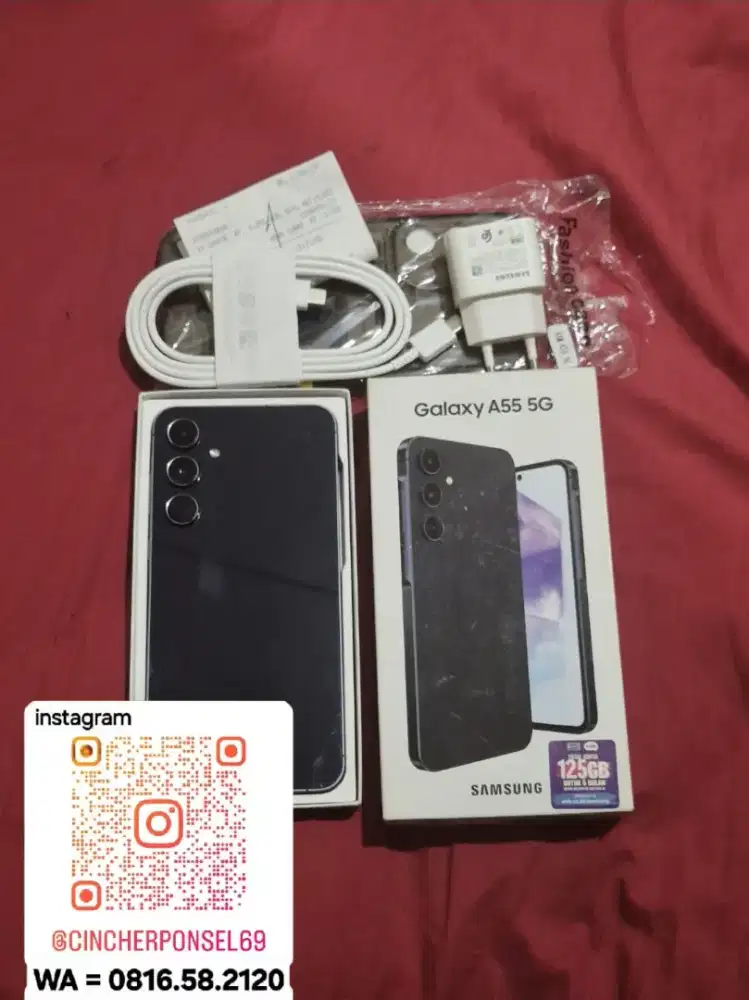 Jual hp likeNEW samsung A55 8/256 5g grns resmi sein tangan pertama