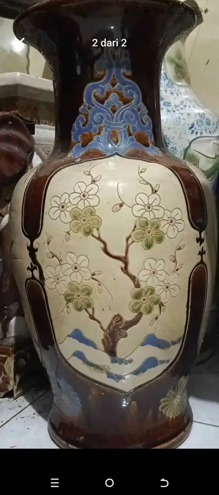 Vas keramik dekoratif Vietnam 52 cm. Barang antik dan langka