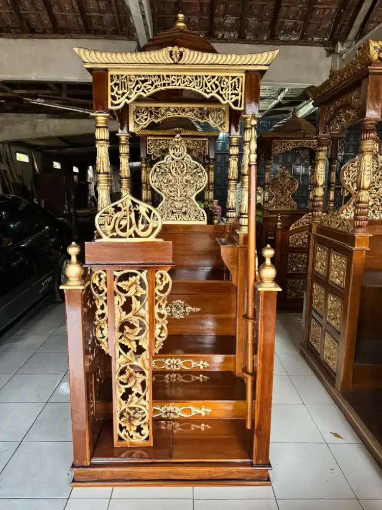 Mimbar masjid kubah tangga ready siap kirim