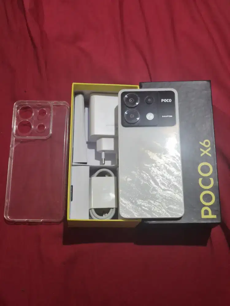 Jual hp mulus POCO X6 5g 12/256 grs sampail 2026 ikeNEW putih