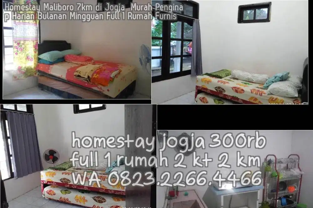 Homestay Maliboro 7km di Jogja  Murah Penginap Harian Bulanan Mingguan