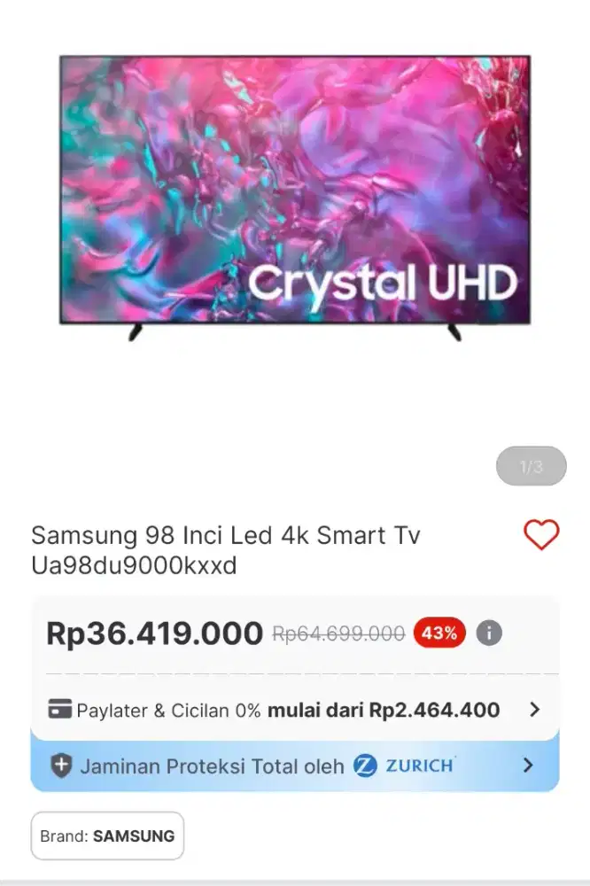 TV SAMSUNG 98INCH PROMO AKHIR TAHUN
