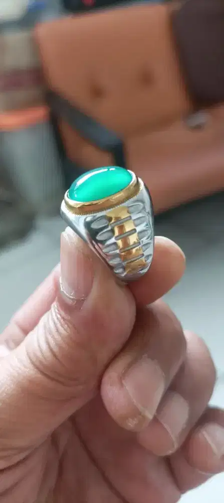 Cincin batu natural ijo garut