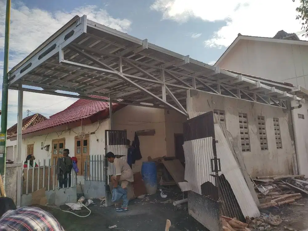 Pasang Kanopi Baja Ringan ALDERON Tidak Ribet Sehari Jadi
