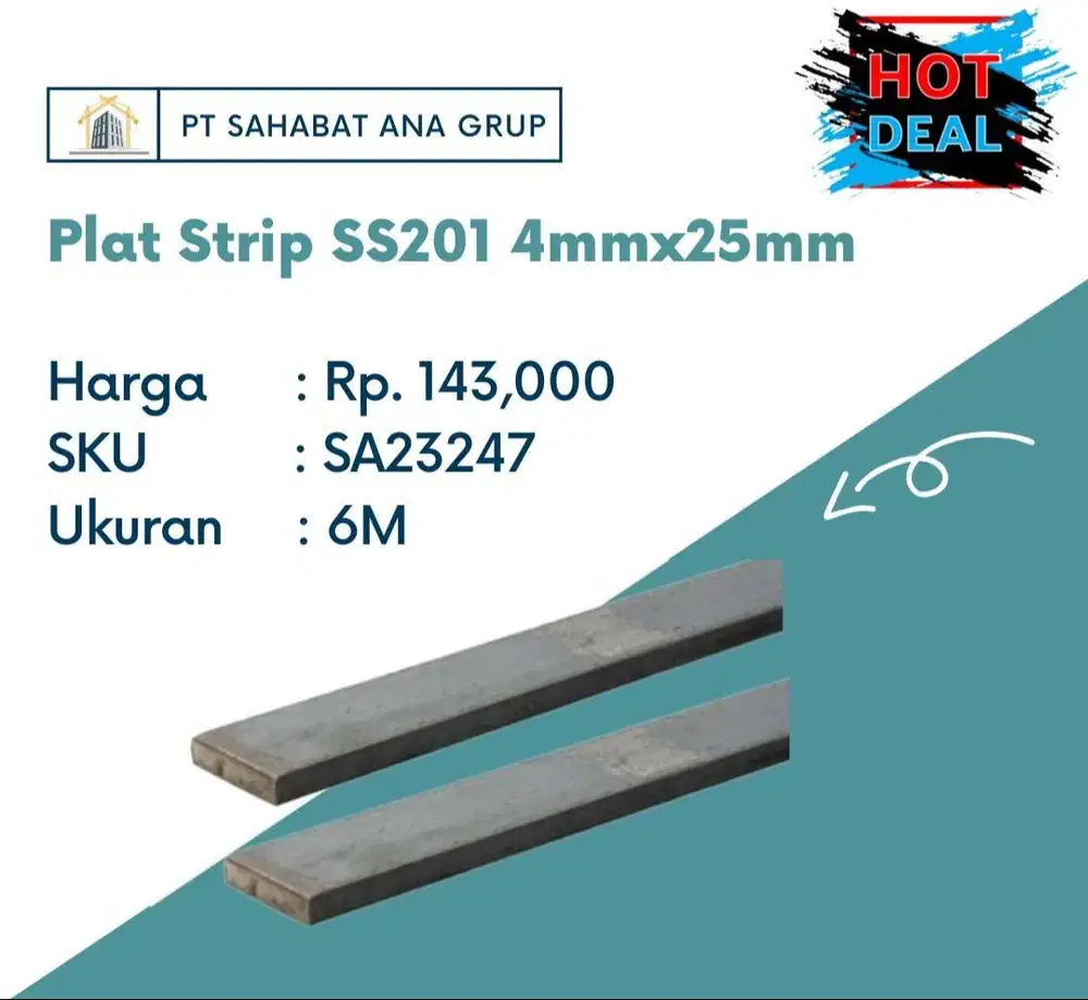 Plat Strip SS201 4mmx25mm