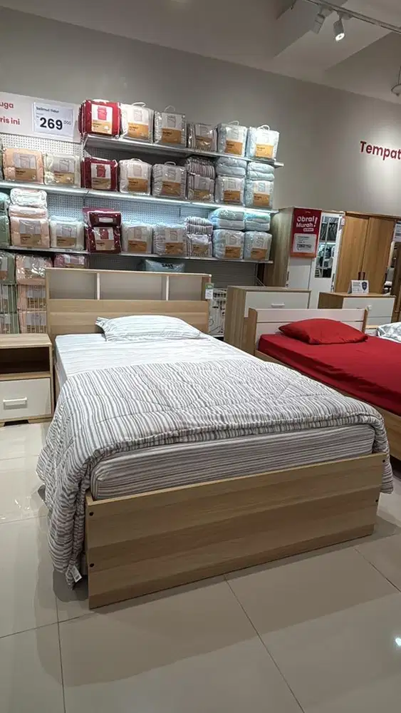 jual set tempat tidur+kasur dewasa/anak free ongkir