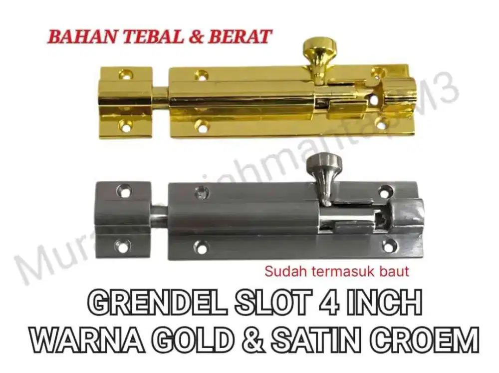 GRENDEL PINTU JENDELA 4 INCH / GRENDEL GOLD SLOT BULAT