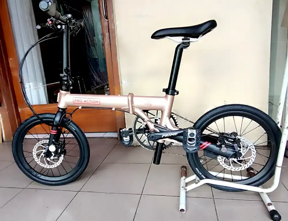 Jual Sepeda Lipat Pro Action Falcon bike Aloy 16 inch Rose Gold New