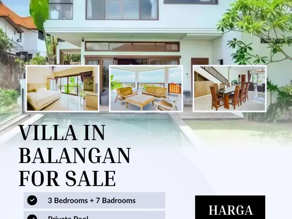 FOR SALE MODERN VILLA WITH LARGE GARDEN AND BEAUTY SWIMMING POOL AT KUTA SELATAN