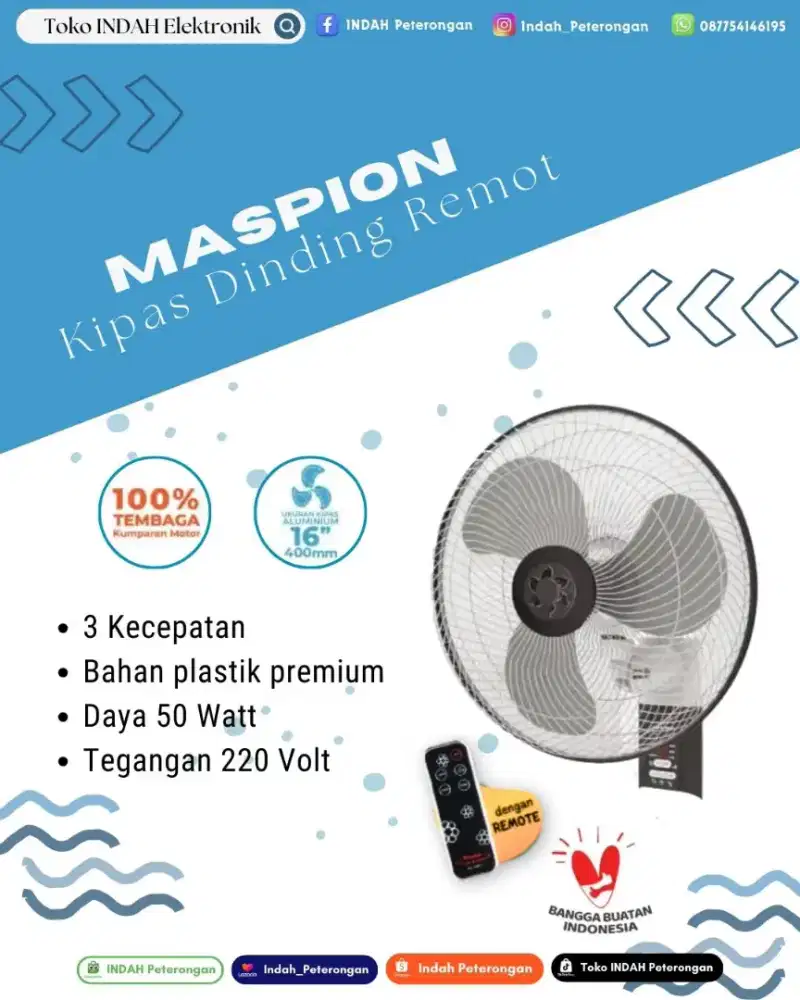 Kipas angin dinding 16 Maspion MWF-1607RC