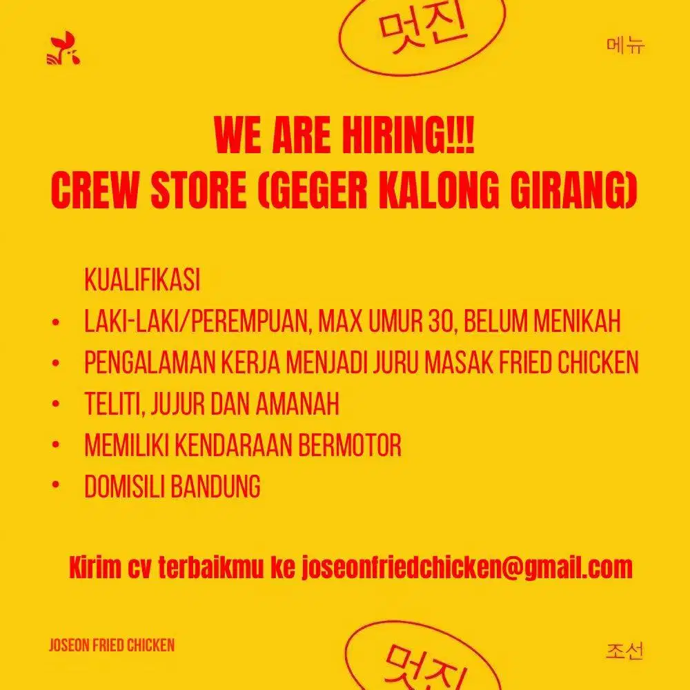 DICARI JURU MASAK JOSEON FRIED CHICKEN