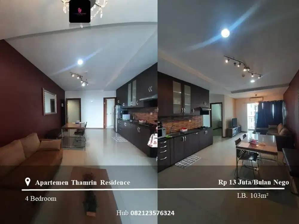 Disewakan Apartement Thamrin Residence Mid Floor 3BR Furnished