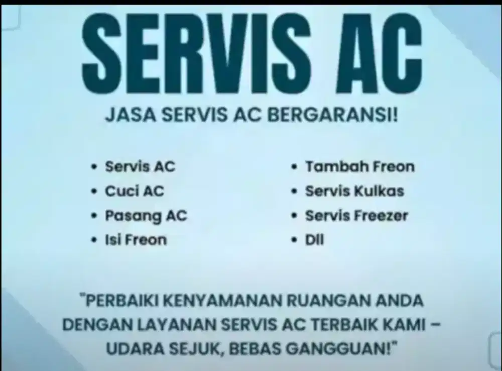 Tukang service AC panggilan terdekat