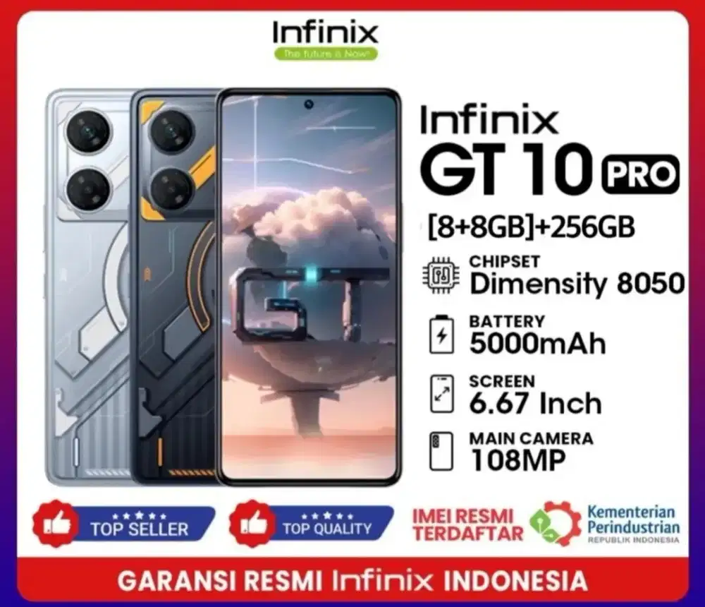 Infinix GT 10 Pro 8+8/256 GB Full Set No Xiaomi, Oppo, iphone,Vivo dll