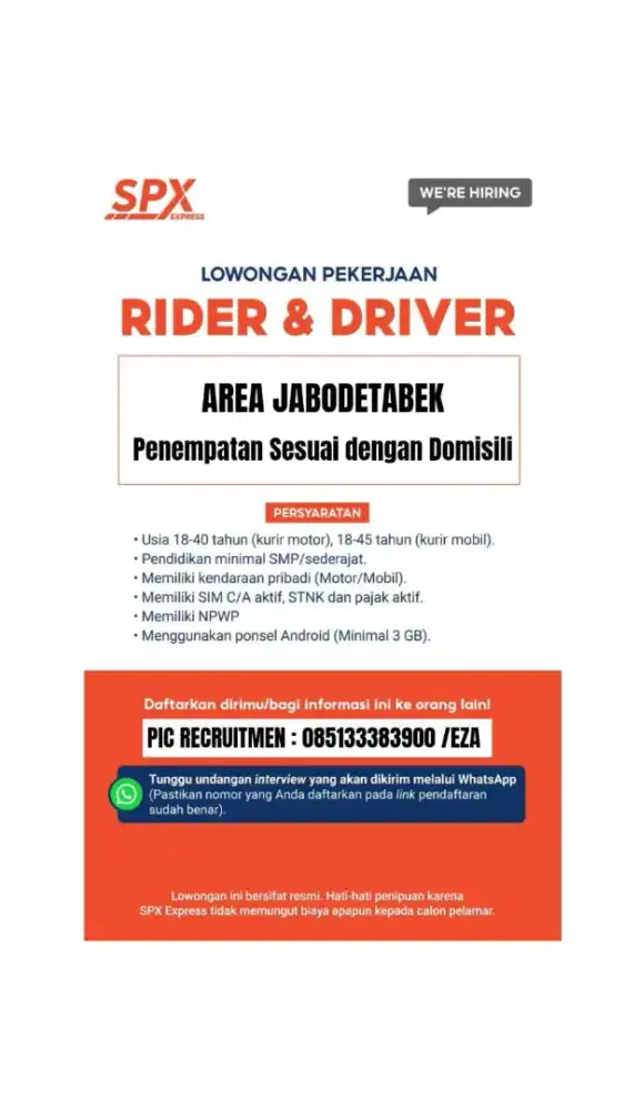 Dibutuhkan Kurir Dan Driver