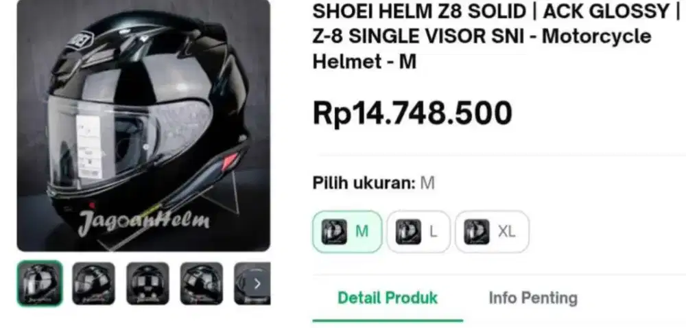 Shoei Z8 BNIB ukuran M