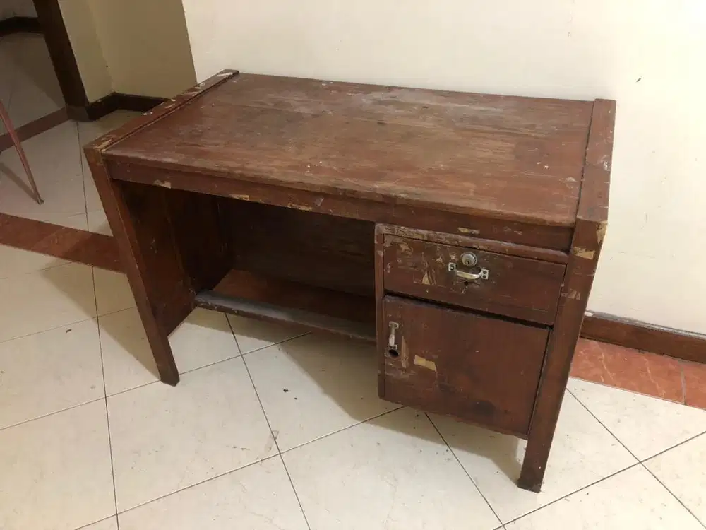 Meja Kerja kayu Jati Asli