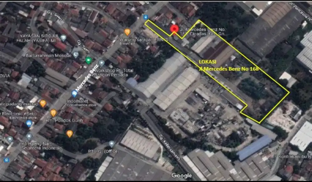 Turun Harga Tanah Komersil Mercedes Benz Gunung Putri Bogor