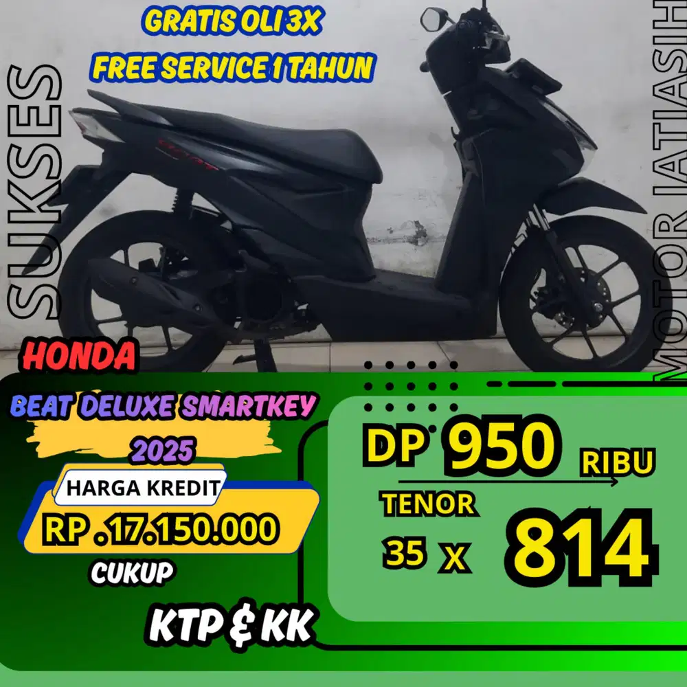 PROMO DP MURAH HONDA BEAT DELUXE 2025 DP 950 RIBU BISA CASH/KREDIT