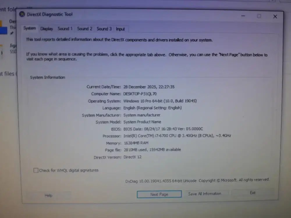 Fs..CPU Spech Recording Core I7 Gen 6