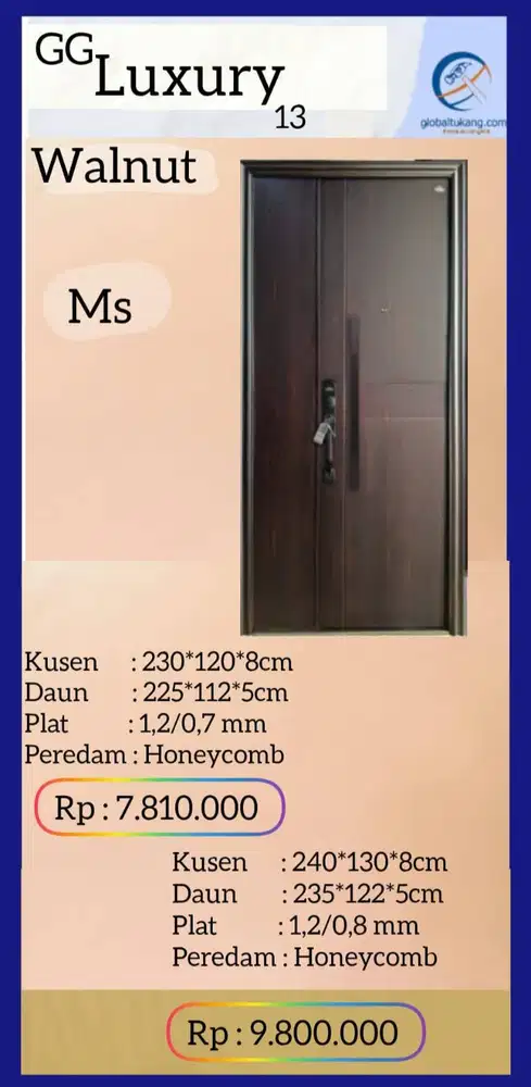 Jual Pintu baja  tahan panas dan rayap kota Padang