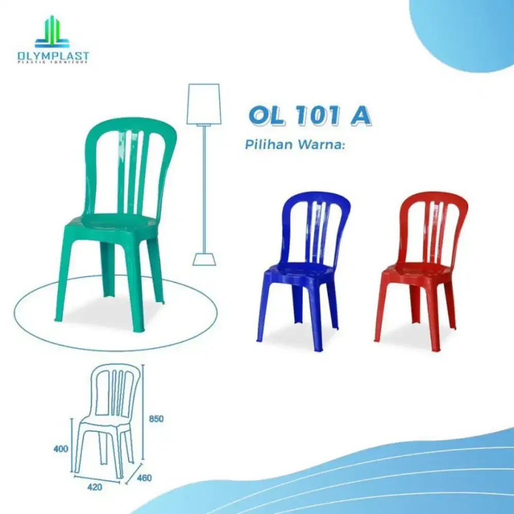 kursi plastik tipe OL 101 mer Olymplast