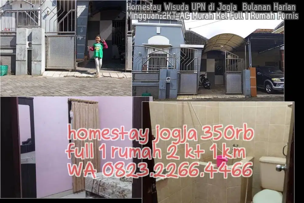 Homestay Wisuda UPN di Jogja  Bulanan Harian Mingguan 2KT AC Murah Kel