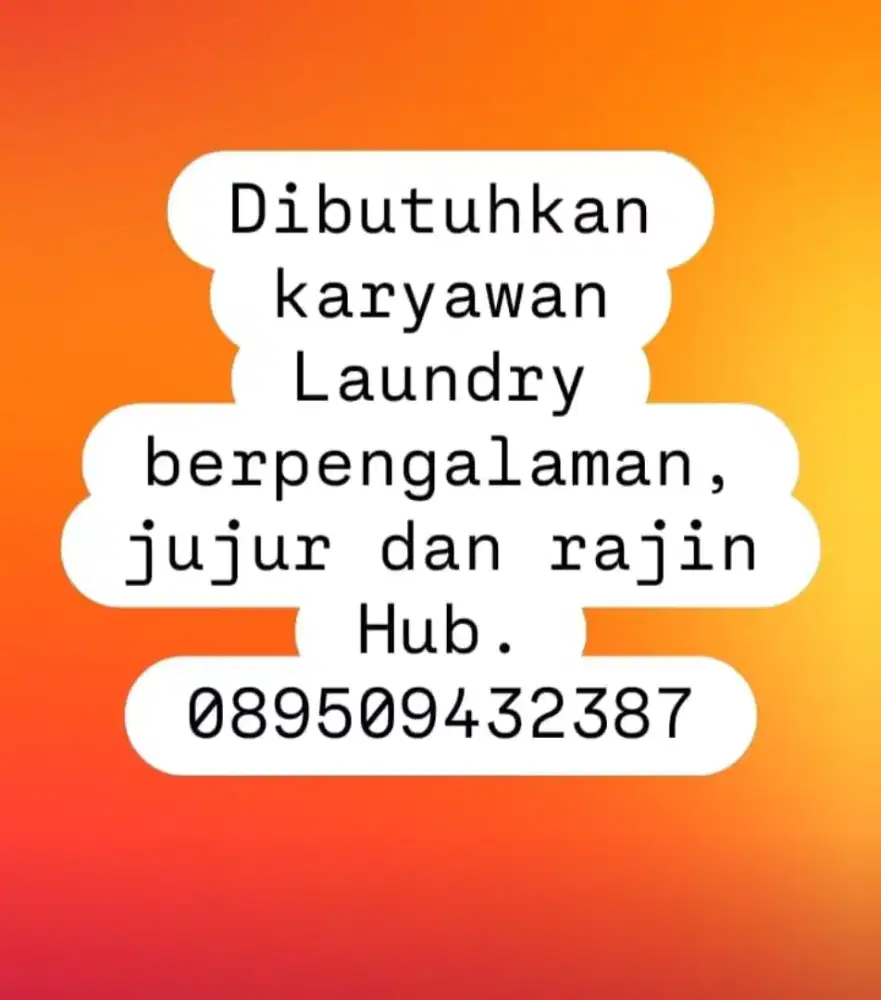 Karyawan Laundry