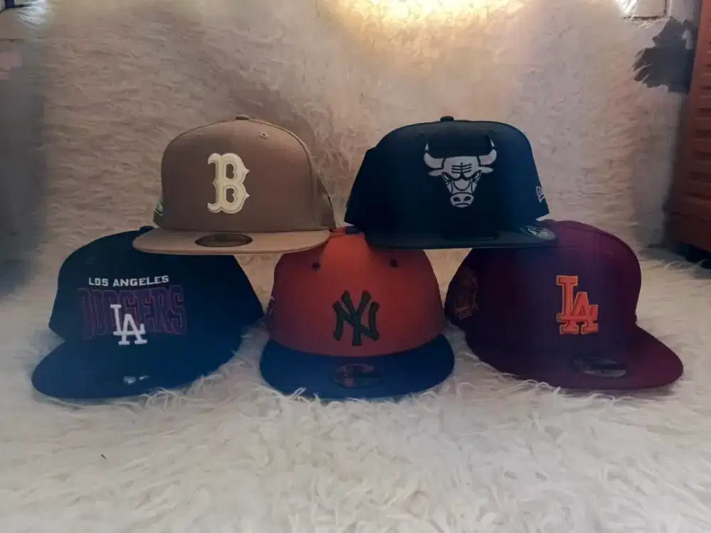 Topi New Era BOSTON BULLS LA DODGERS NY WOLRD SERIES kondisi Baru